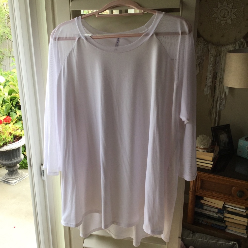 White baseball top
